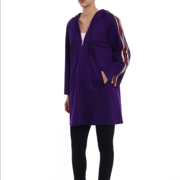 GUCCI Hoodie Style Technical Jersey Dress Medium - Picture 1 of 8